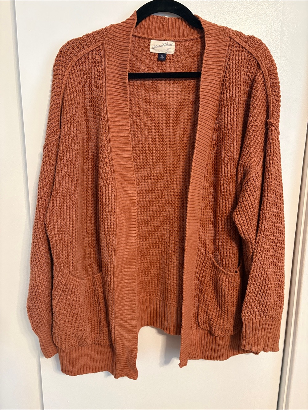 Universal Thread Open-Front Chunky Knit Cardigan - Rust